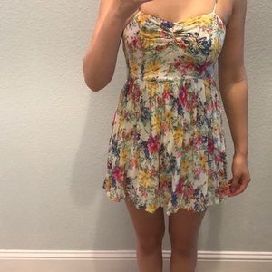 flowered mini casual dress